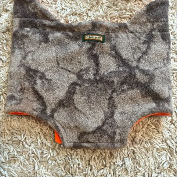 Remington adult fleece neck gaiter- camo gray and high-vis orange, NWOT - Picture 1 of 7